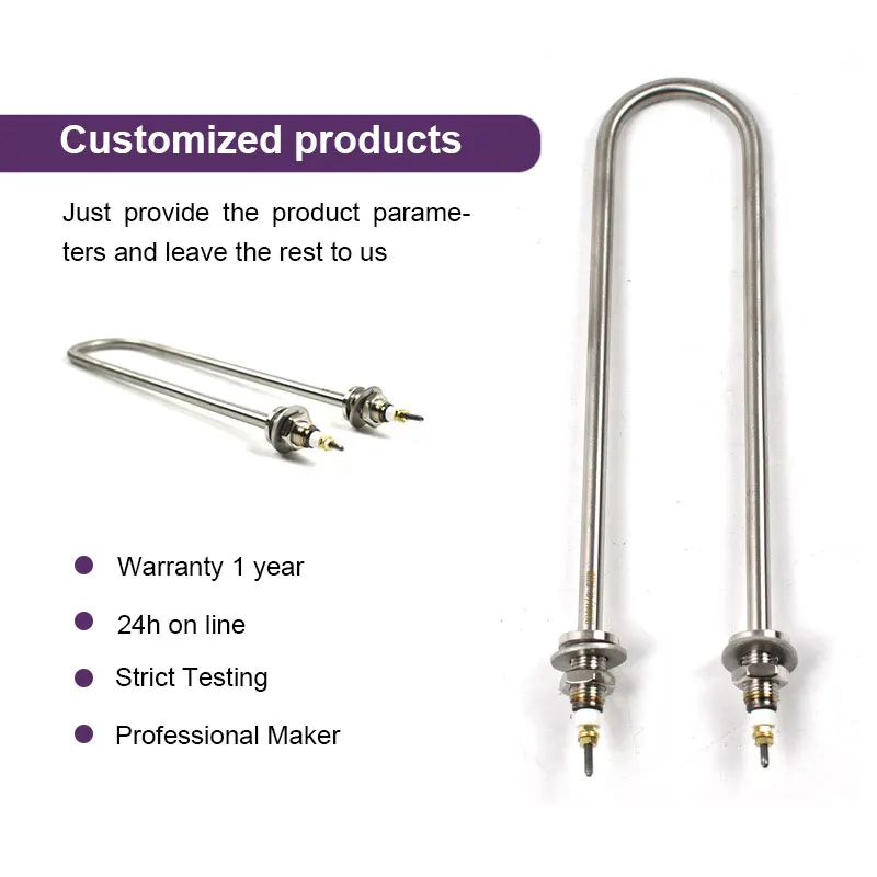 BRIGHT Factory Sales Sus310S Stainless Steel U Shape Electric Heating Element 220V 2500W Air Tubular Heater