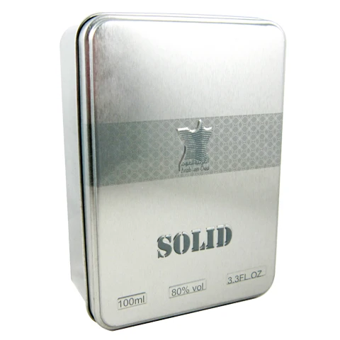 Factory Custom Top Quality Rectangular Cologne Iron Brushed Silver Phone Case Metal Can Solid Perfume Tin Box