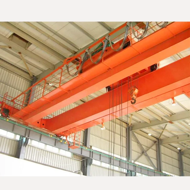 Hot sale source factory  span75 ton 20m double girder beam bridge overhead crane with hook