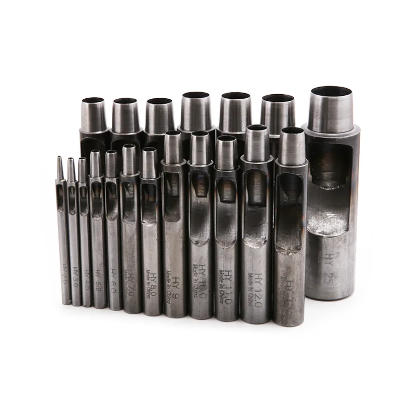 HY Handmade Leather Hole Punch Tools Belt Punch Set Leather Hollow Punch