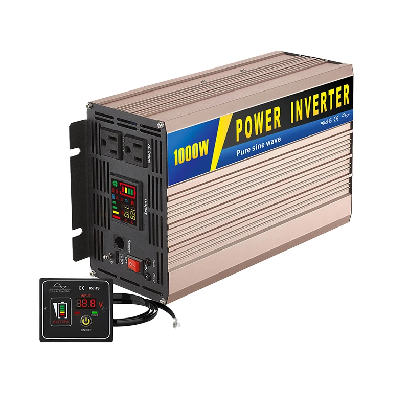 factory price  CE FCC certified 12v 24v dc to 110v 220v ac 1000w car power inverter