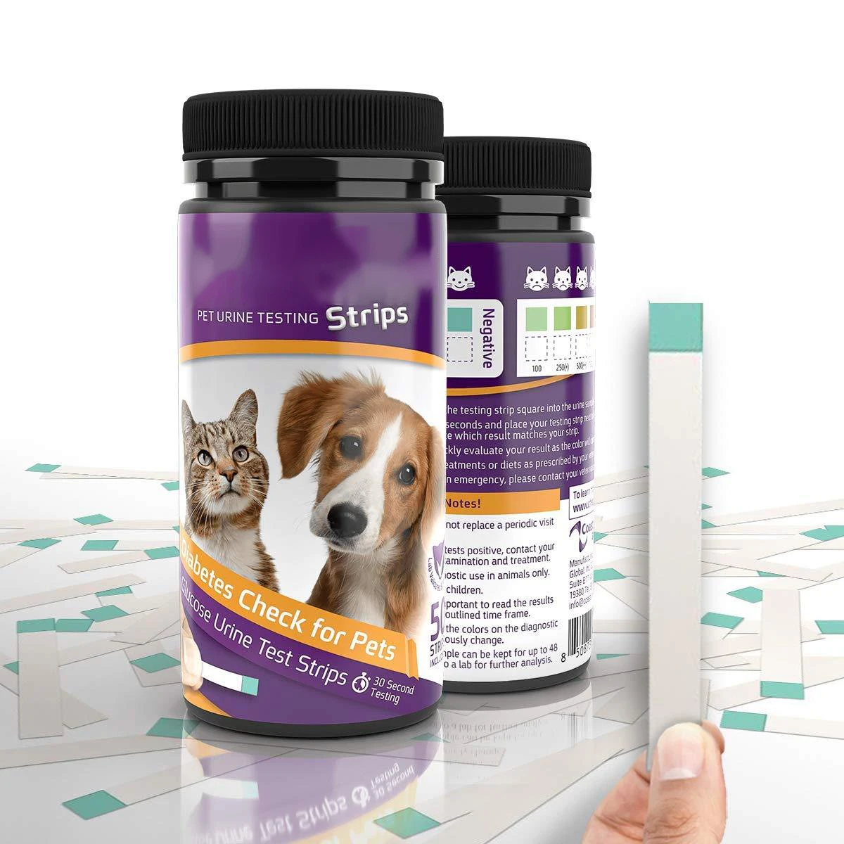 Glucose Urine Testing Strips for Cats and Dogs - Detection of Diabetes x 50