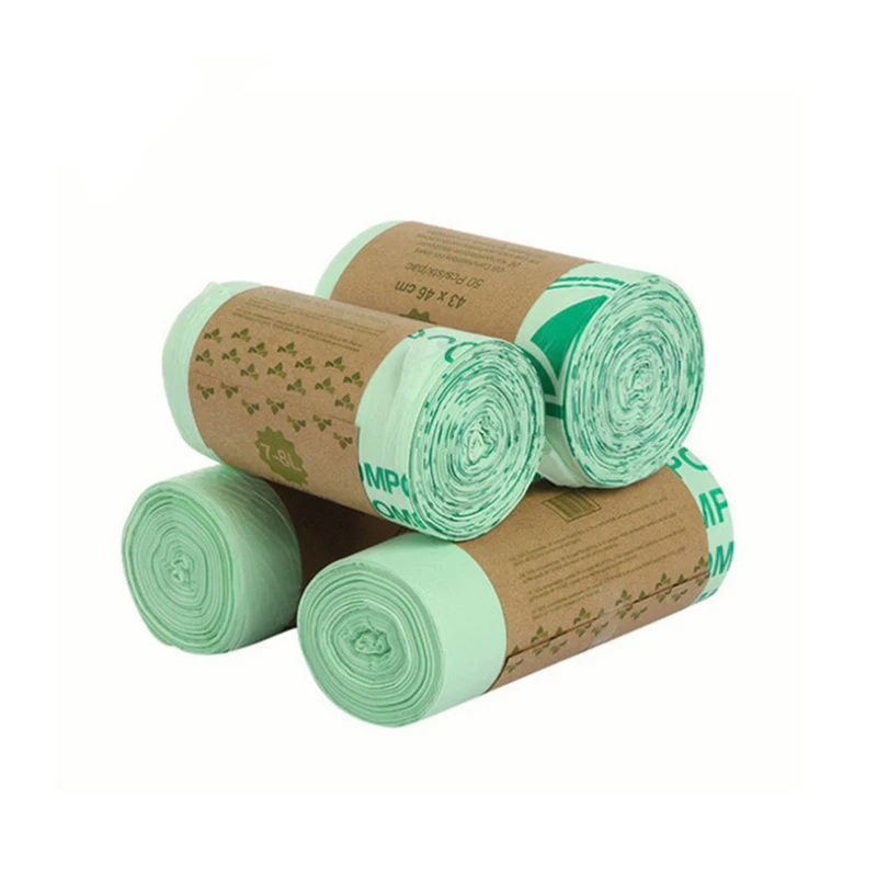 
biodegradable dustbin bags astm d6400 bags eco bin liner drawstring trash bag 