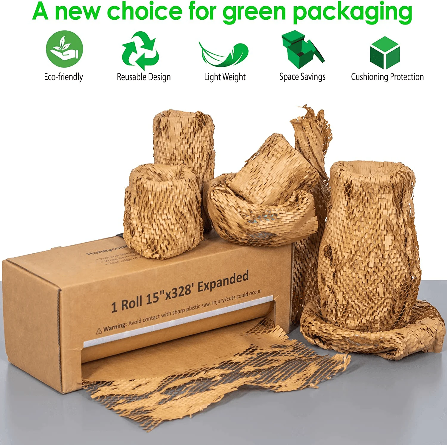 GDCX Shipping Protection Cushion Recyclable Brown Honeycomb Paper Kraft Packaging Dispenser