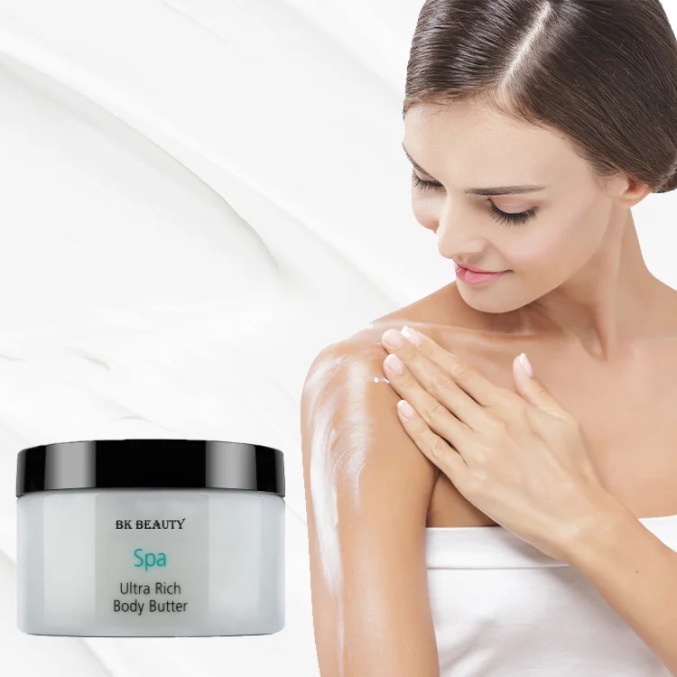 Pure Natural Private Label Unrefined Moisturizing Dead Sea Salt Jojoba Oil Banana Milk Body Butter Whipped Cream