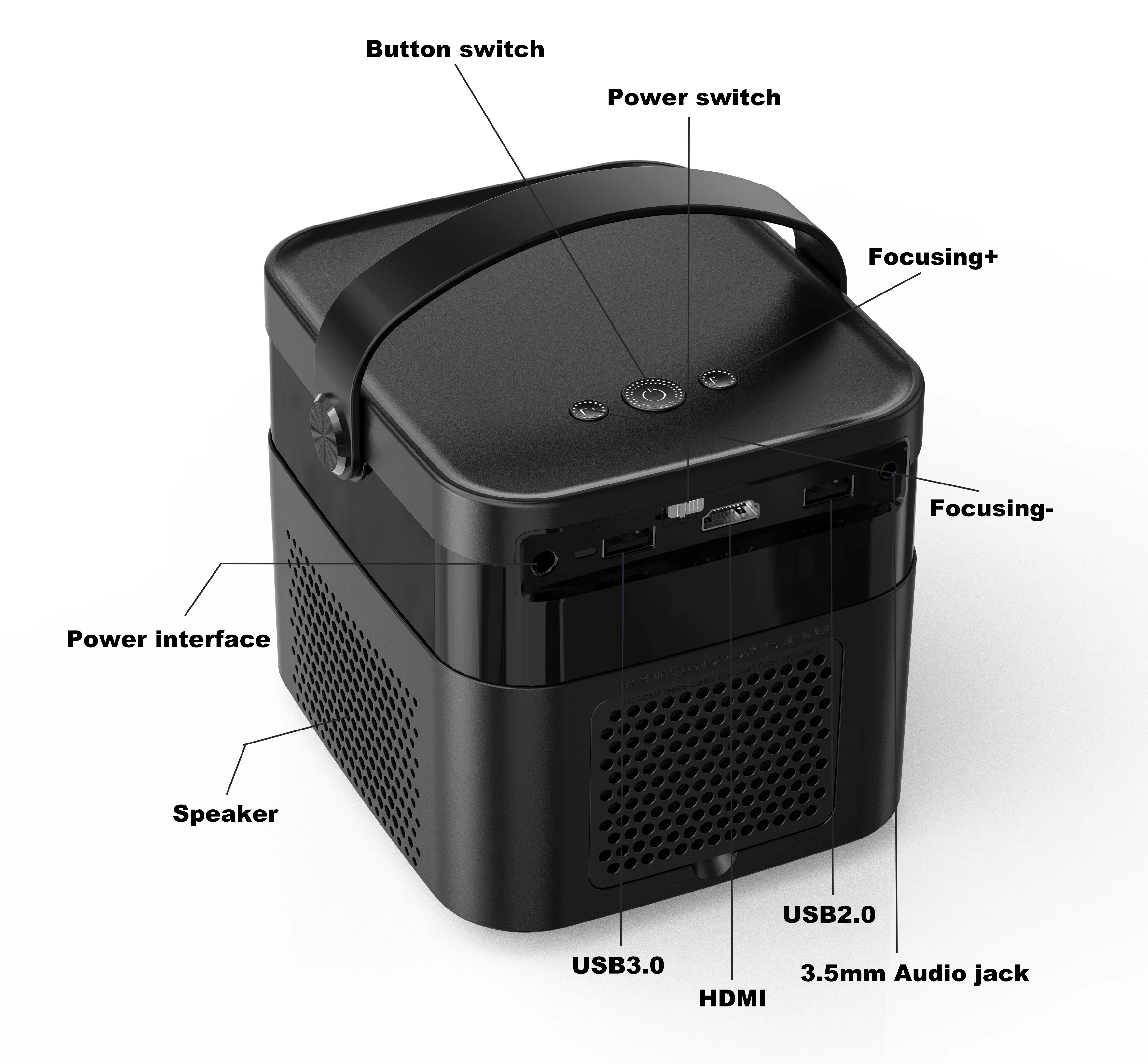 Портативный видеопроектор DHN 4500 лм Wi-Fi Led 1080p 4k DLP портативный HD