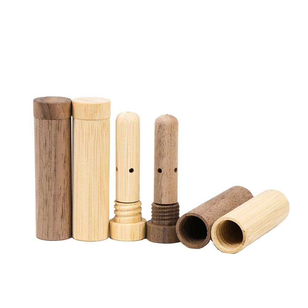 Natural Portable Reusable Aromatherapy Nasal Inhaler Tubes For Essential Oil Bamboo Nasal Inhalers