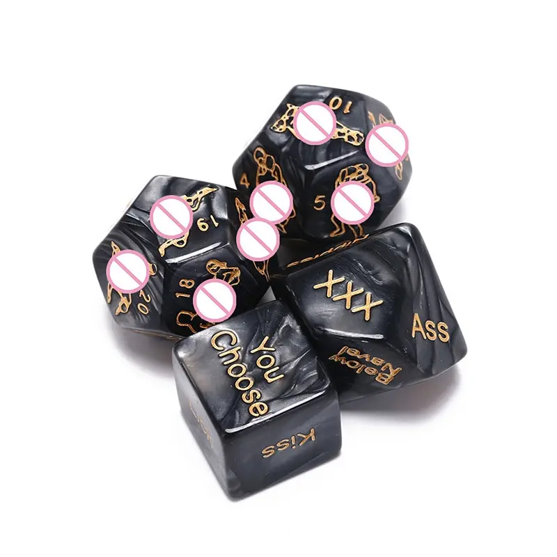 
4Pcs/Set Sex Dice Marble Carving Fun Adult Acrylic Humour Game Erotic Love Sexy Posture Bar Toy Couple Gift 