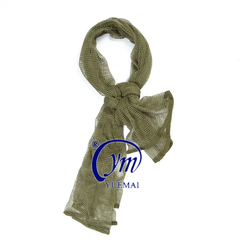 Olive Green Plain Military Scarf Polyester Face Veil Hijabs Military Scarf