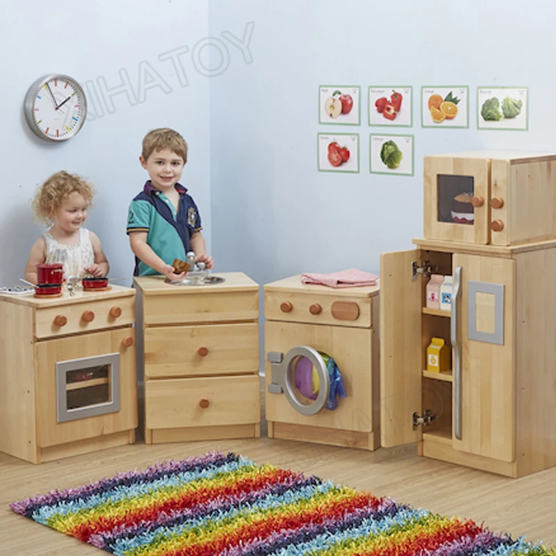 Kitchen Toys Cooking Role Play Set Girls Kids Wooden Kids Kitchen Table Furniture Set Toy Child Girl Preschool Kitchen Toy Set