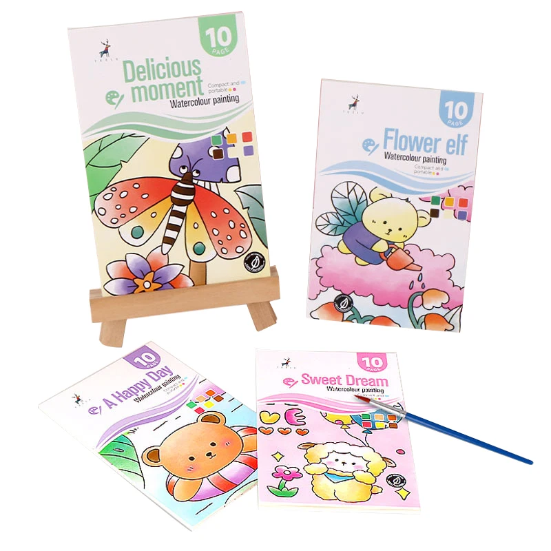 Montessori Children Cartoon Water Doodle Book for Kids Drawing Painting Art With Pigment Educational Learning Toys