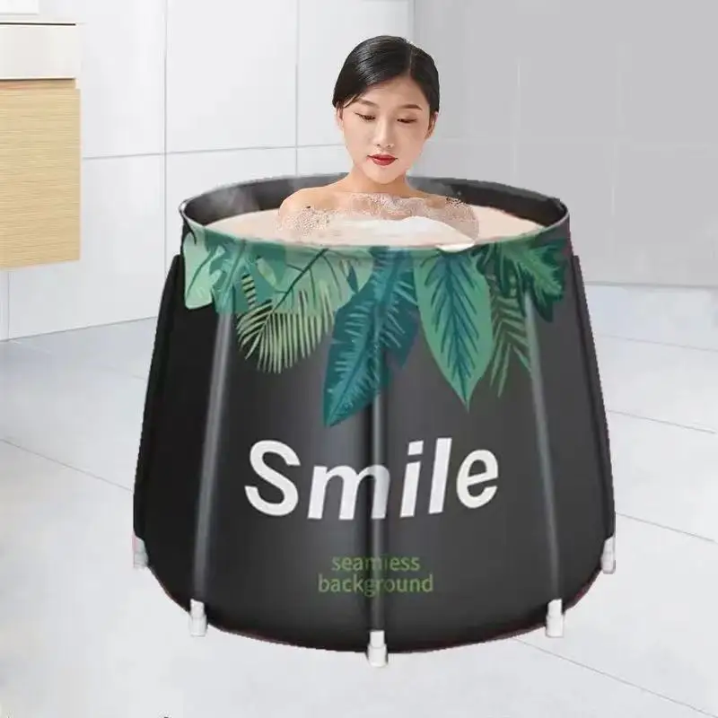 PVC Green Leaf Adult Outdoor Spa Folding Portable Baby Fold Cover Bathtub