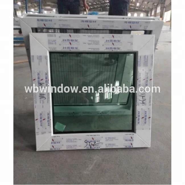Small size tempered glass exterior bathroom PVC top hung awning window
