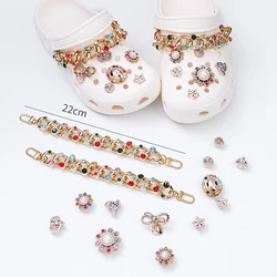 Fashion Women Men DIY Bling Crystal Rhinestone Pearl Shoe Charms Jewelry Set Decoration for Birthday Gift