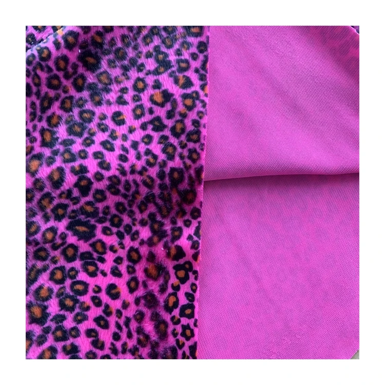 100% polyester animal skin printed velboa textile fabric cheetah design for home textiles