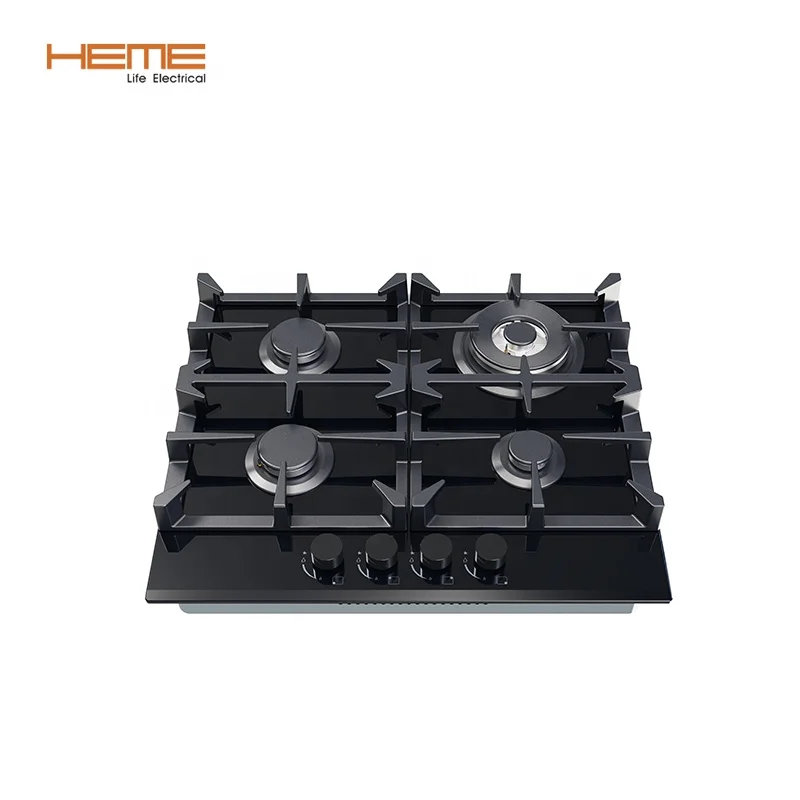 Custom Build in 4 Burner Gas Hob With Tempered Glass Cocina a Gas