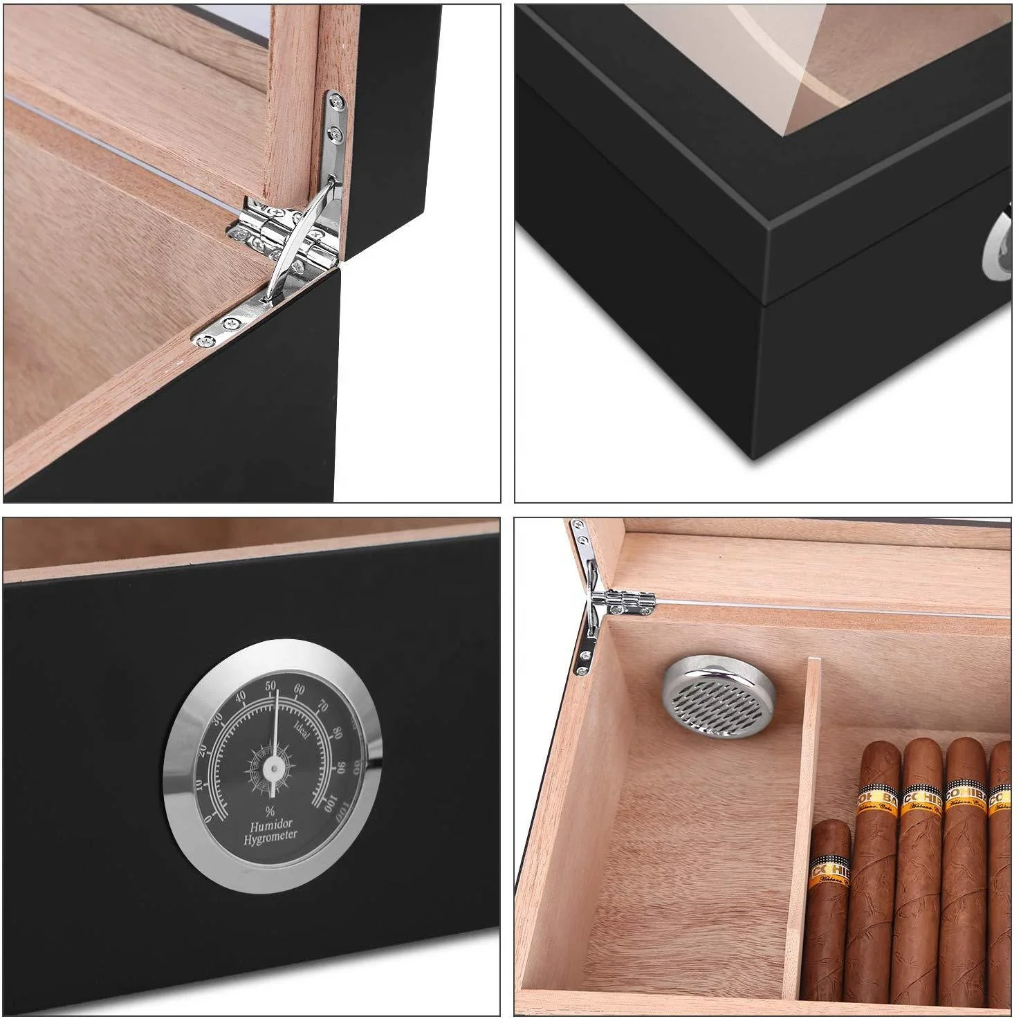 large capacity wooden cabinet spanish cedar solid wood cuban gohiba cigar smoke humidifier moisturizing cigar  box wholesale