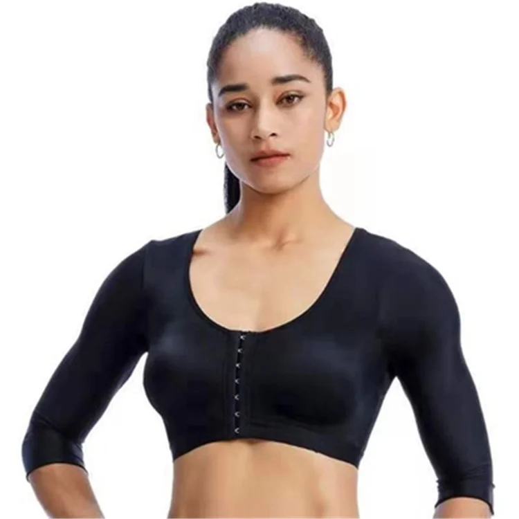 Arm Shaper for Women Post Surgery Arm Compression Sleeves Slimming Arm Faja Front Closure Shapewear Bra