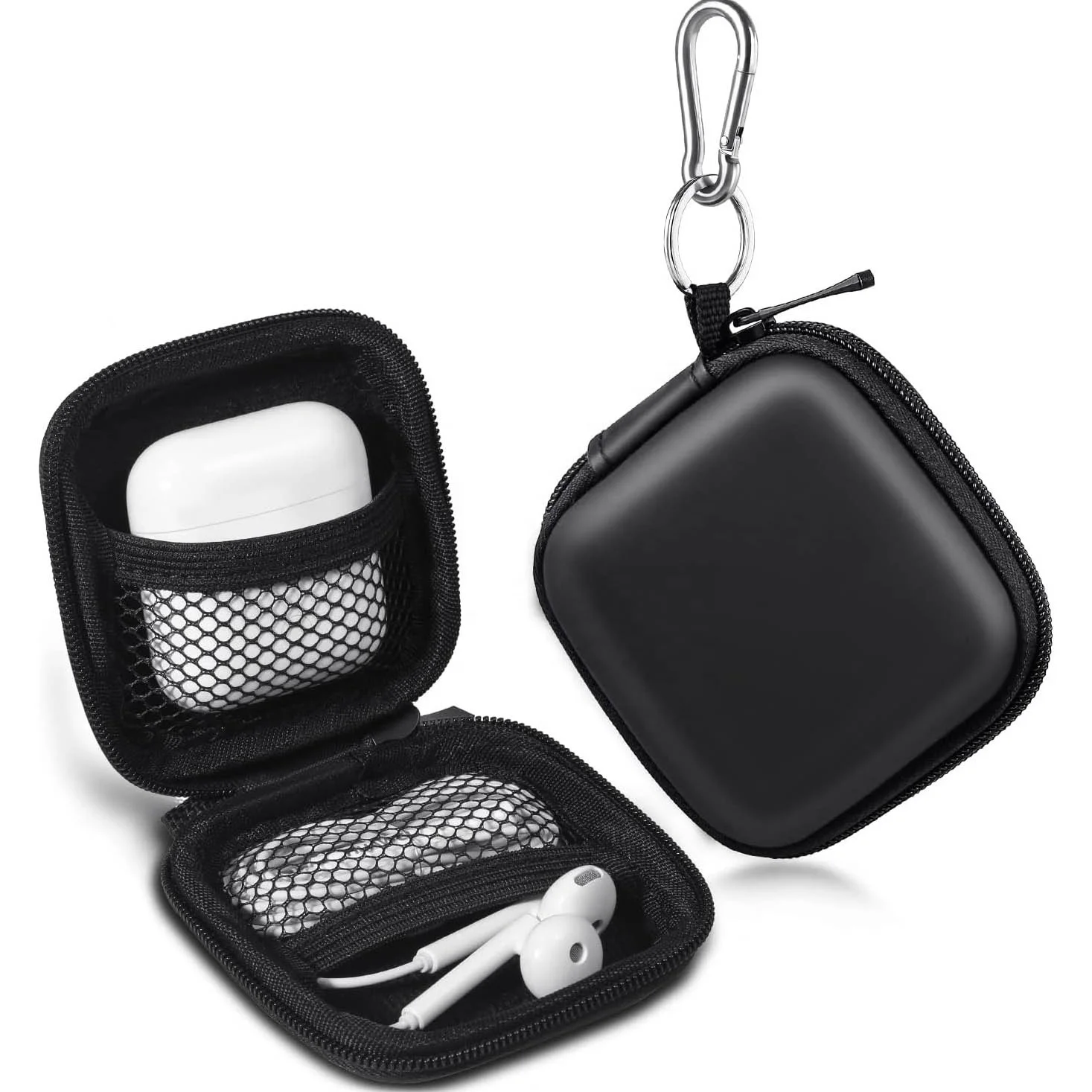 Custom Travel Waterproof Portable Zipper Earphone Carrying Bag Eva rectangle earphone carrying case For Airpods Case