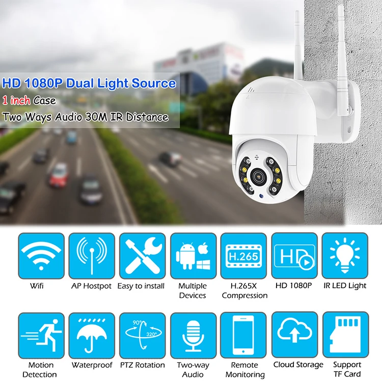 Заводская цена Starlight ICSEE 5MP беспроводная наружная мини камера безопасности PTZ WiFi CCTV