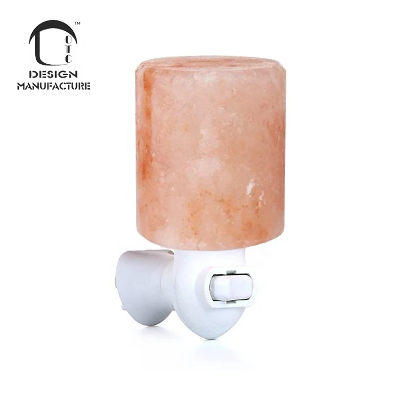 company latest product living room cylinder pink hand carved natural Himalayan salt plug wall lamp