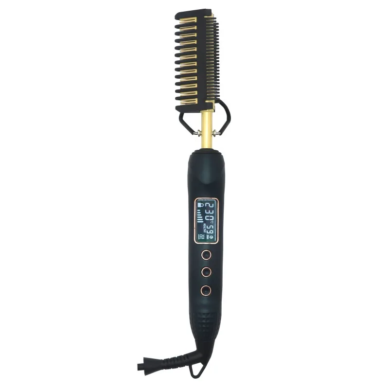 Titanium Flat Irons Hair Straightener 2 In 1 Electric Hot Comb Quick Hair Styler Portable Hair Brush Straightener