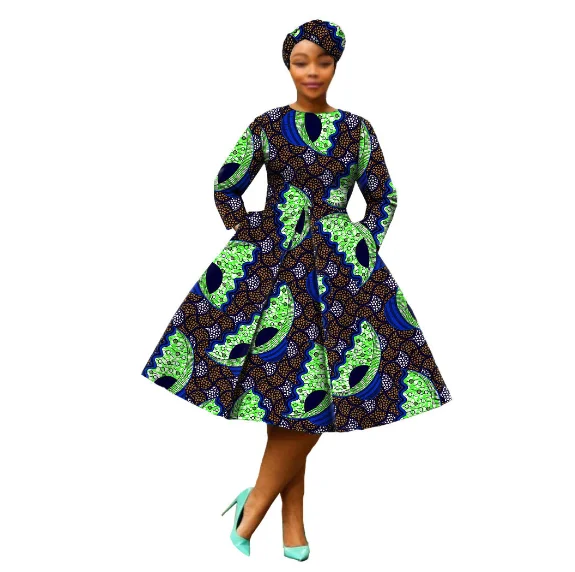 Limanying Well made  casual best kitenge dresses real ankara 100% cotton ankara fabric african dresses With headscarf