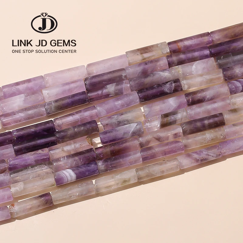 4*13mm Natural Amethyst Tube Shape Beads Loose Reiki Crystal Cylindrical Bead For Jewelry Making DIY Bracelet Earrings Accessory
