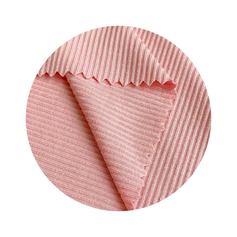 2022Factory Directly Provide RC High Elastic 2x2 Rib Knitted Chest Wrap T-Shirt Leggings Clothing cuff  neckline fabric fabric