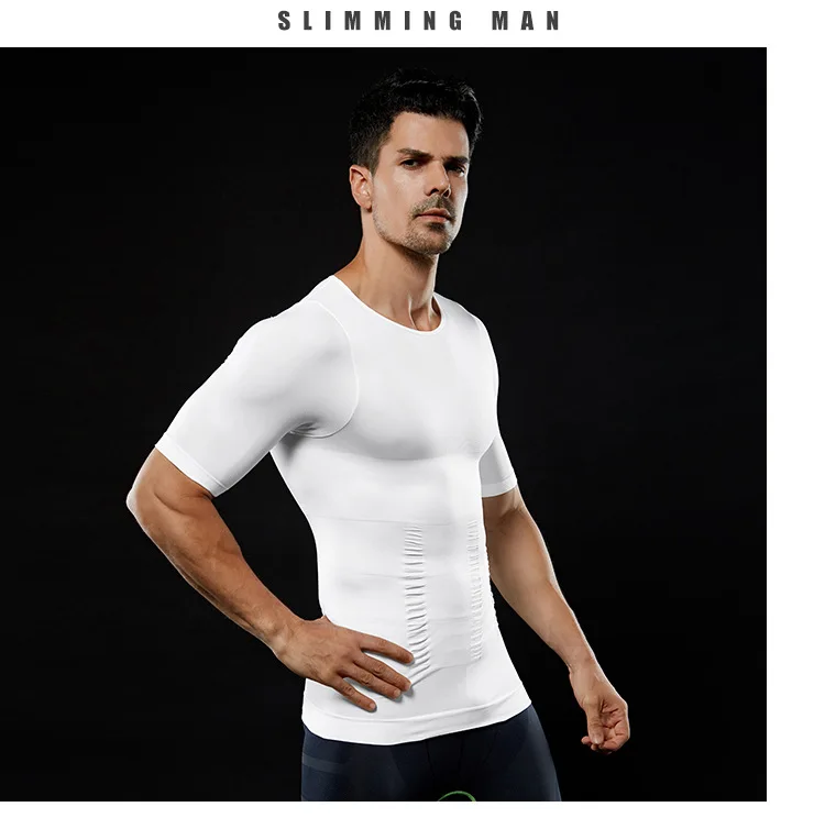 Men Body Shapers  Tank Tops Elastic Tight Fitting Sleeveless T-Shirt Vests Slimming Shaping Vest muscle top