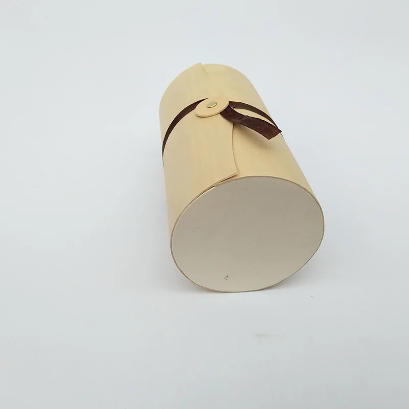 
Environmental protection cork leather box birch leather tea storage box portable tea packaging box wood bark caddy 