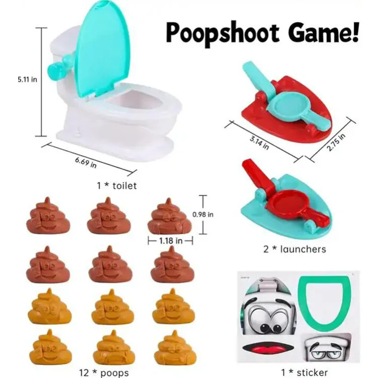 The Original Shoot The Poop - Funny Family Game - Fast and Frenzied Flushing Poop Game with Fun Sounds for Kids