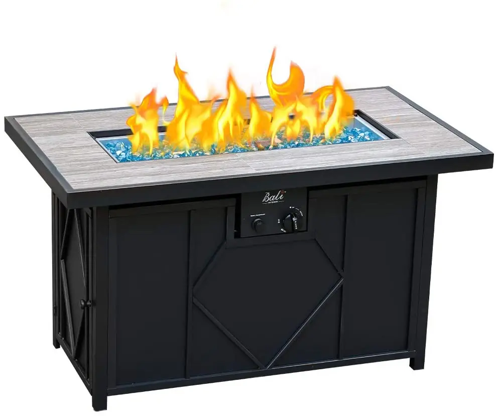 Gas Fire Pit Furniture Gas FirePit Table Rectangular Tabletop 42in 60,000BTU42inch, 60,000BTU Outdoor Furniture (1600357670643)