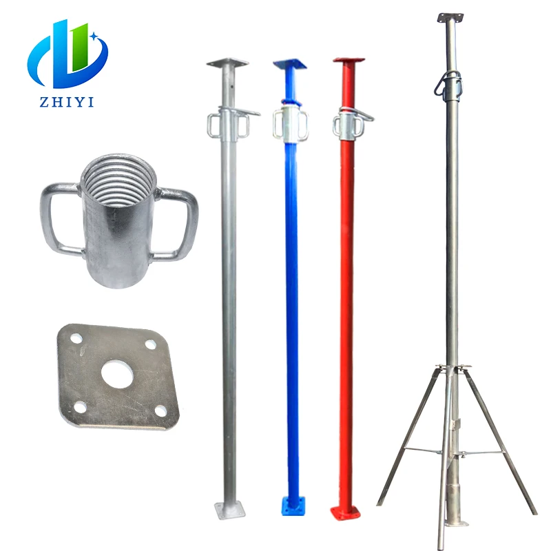 adjustable pole screw jack stands 5m steel prop price for construction concrete slab formwork wall flooring support props jack