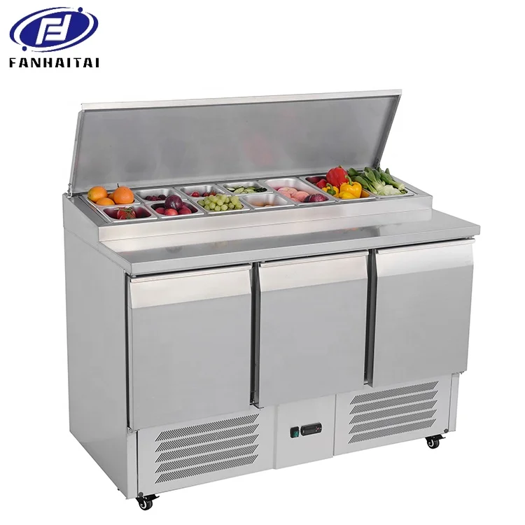 
Saladette refrigeration sandwich prep tables drawer fridge bar Salad Pizza counter refrigerator Display with the Top Displayer 