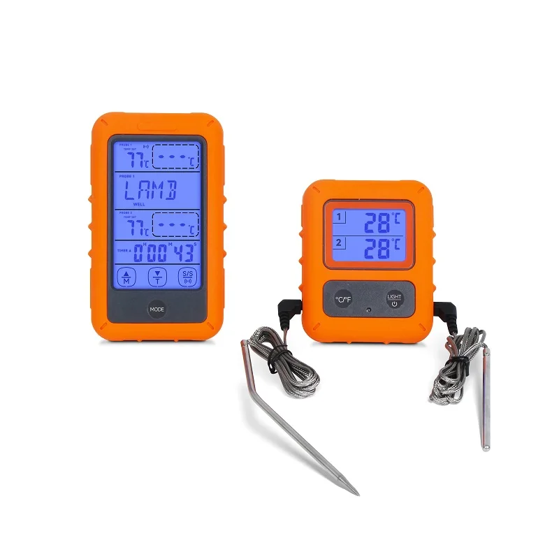 Foldable Digital Instant Read Double Pointer Digital Meat Oven Cooking Thermometer With Dual Probe