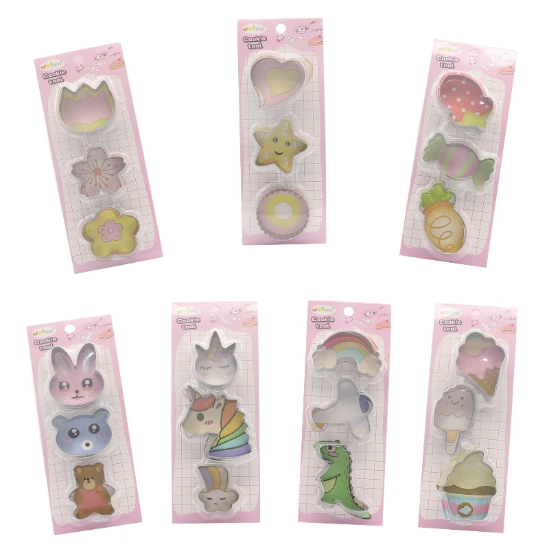 2023 New Design Stainless Steel Cartoon Shaped Dinosaur Animal Unicorn Fondant Cake Cookie Cutter Biscuit Mould