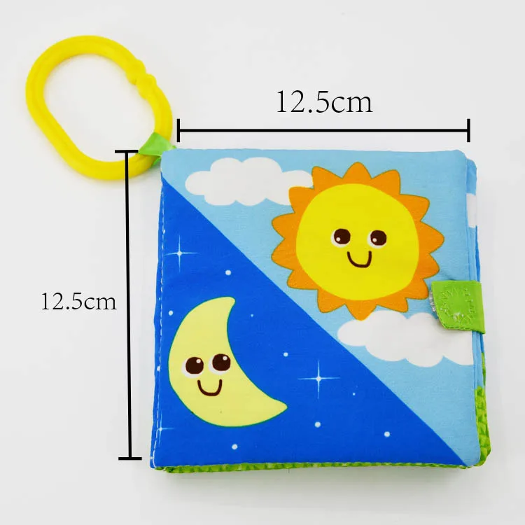 Custom Early Education Toddlers Quiet Soft Activity Crinkle Baby Cloth Book