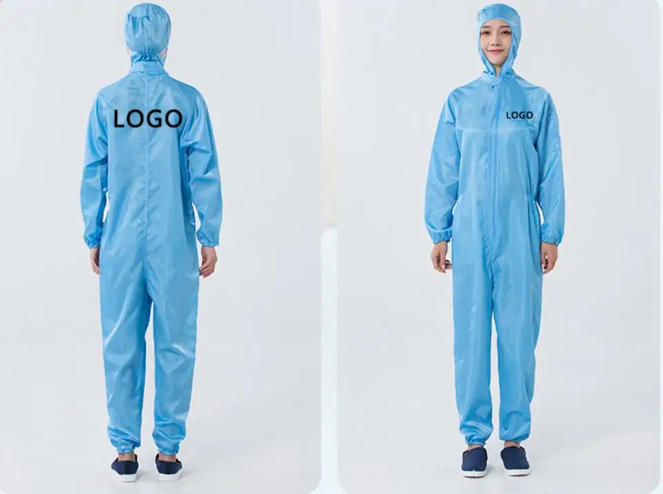 reusable 5mm grid esd smocks industrial clean room dust clothes antistatic work smock gown polo t shirt antistatic tshirt