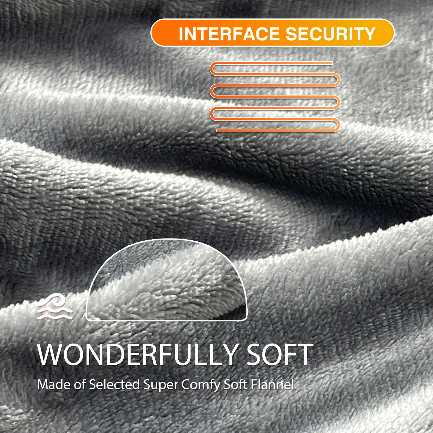 ETL Gray Color 62 Inch x 84 Inch Premium Reversible Flannel Plush Fuzzy Soft Warm Electric Blanket Twin 120V