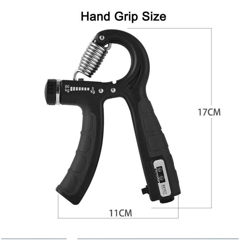 Factory supply custom logo gym fitness exercise strength training gymnastics 5-60 kg adjustable hand grip with counter