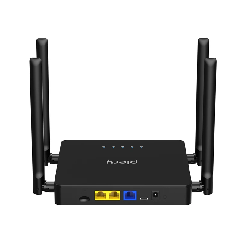 Plery R624 supports DC 12V1A and Type-C with slot for Nano SIM card for home 4G pocket WiFi router