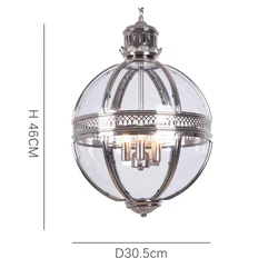 Victoria hotel pendant silver foil old color 3 Lights 3 sizes glass ball chandelier factory outlet chandelier