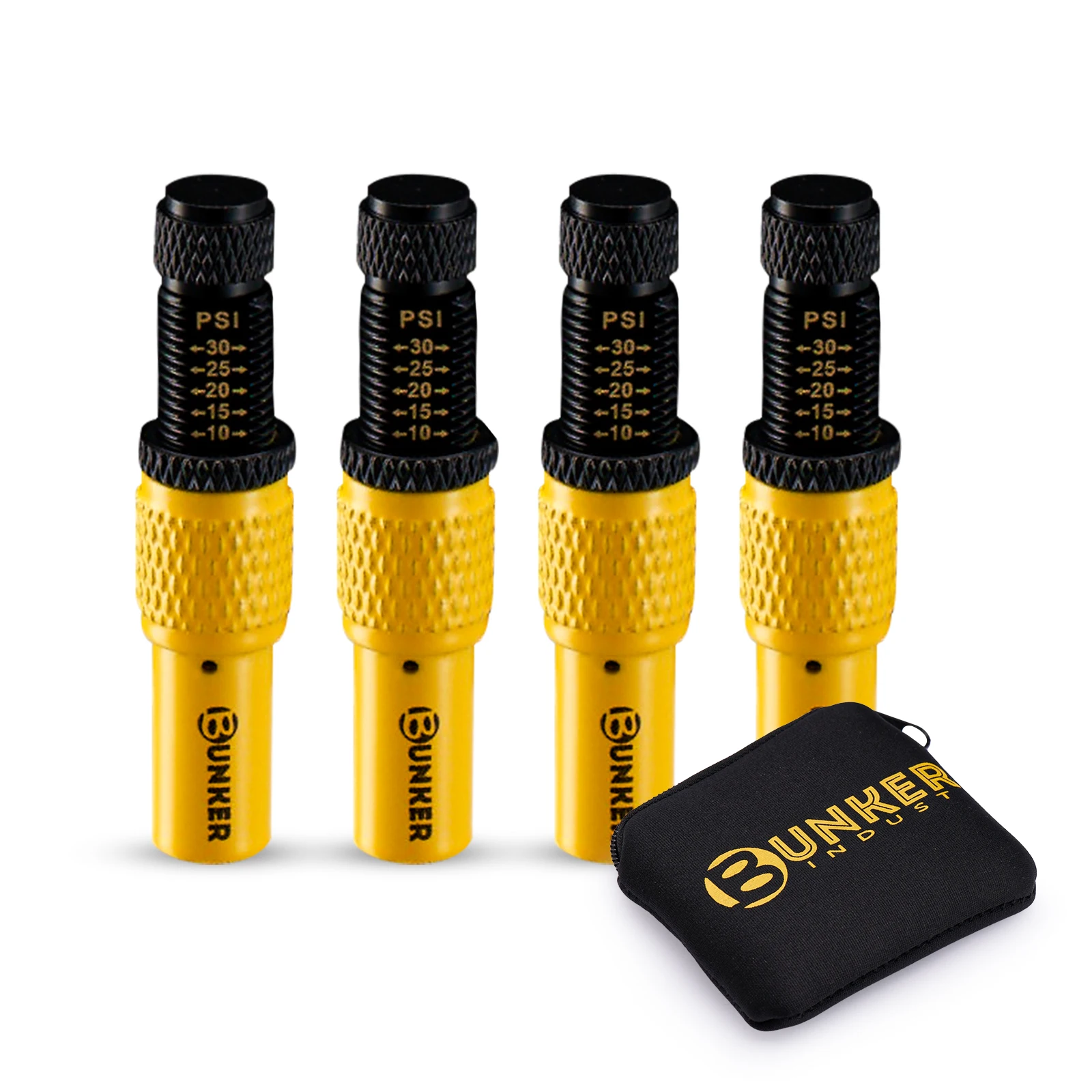 BUNKER INDUST Adjustable Auto-Stop Tire Deflator Valve Kit 4 PCS Tire Air Down Tool Wheel Tire Air Valve