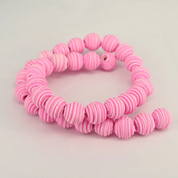 CC1867 Wholesale Multicolor Polymer Clay Swirl Round Jewelry Beads