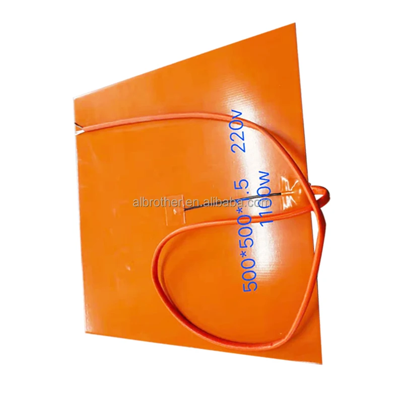 custom flexible silicone rubber heater for 3d printer 100k  thermistor and tape