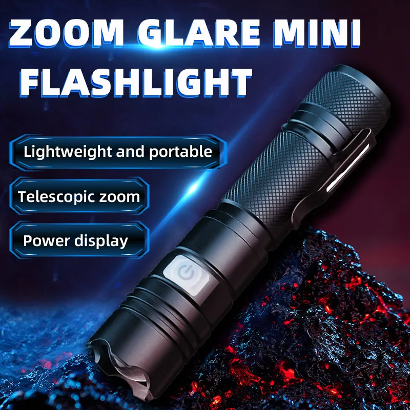 Edc Flashlight Rechargeable Tactical Led Flashlights Mini Zoom Torch Waterproof Hunting Outdoor Long Range Hand Lantern