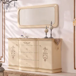 Luxury Modern Storage Sideboard Dining Room Furniture Wooden Kitchen Cupboard Buffet Gloss Console Table Cabinets with Mirror