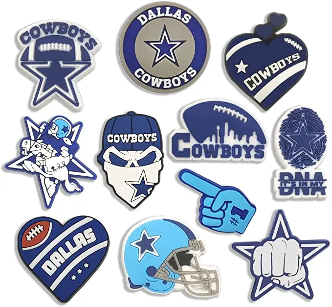 CowBoy Croc Charm Football 11PCS Decorations PVC Shoes Charm for Clog Shoe Charms Cute Accessories