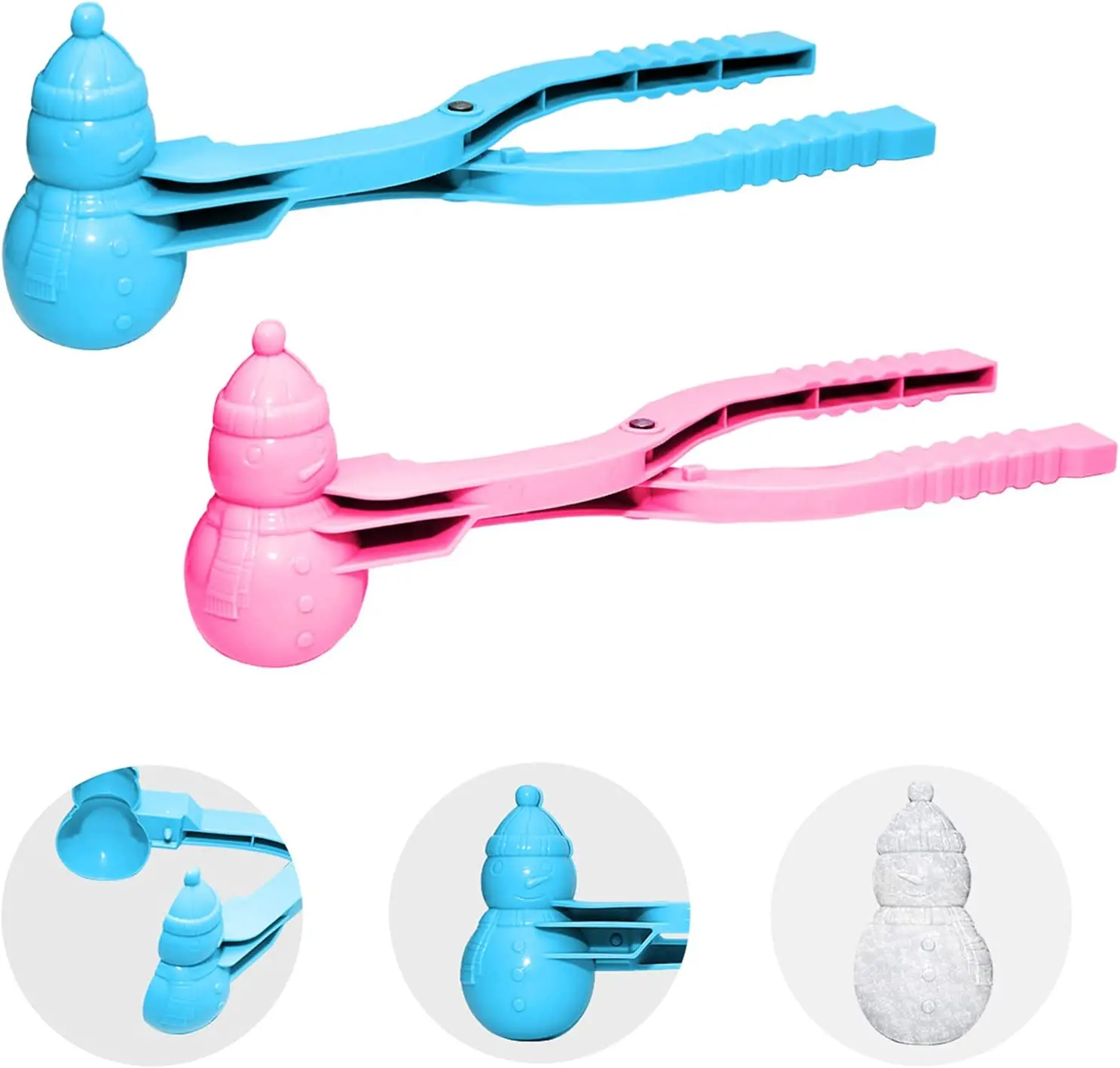 Winter game kids toy snowball clip fights game quick flexible simple heart duck shape snow ball maker